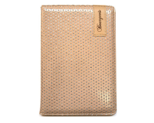 Блокнот А5 80л. клетка, эко-кожа с перфорацией и блестками, бежевый, 9203 (1/40)