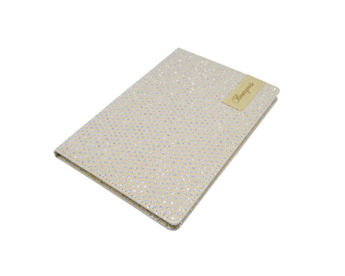 Carnet А5 80foi, matematica, piele eco cu perforații și sclipic, bej, 9203 (1/40)