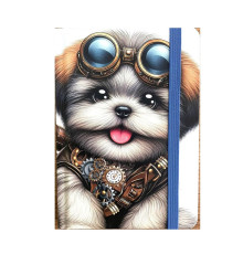 93902 Блокнот А6 80л. клетка, твердая обложка с резинкой N9832 (40)