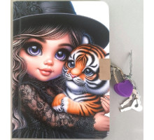 Блокнот с замочком A6, 64л. чистый лист, твердая обложка, N9860 (120)