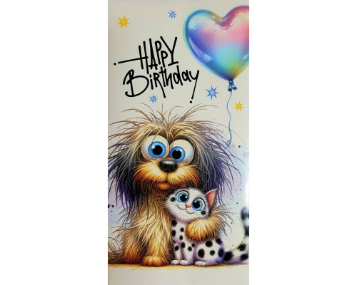 Конверт для денег поздравительный 168х84мм КВ 25-178 (10/300)