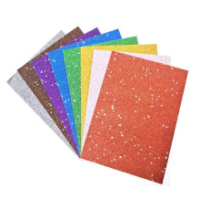 Carton colorat А4 8buc. cu gliter si stele, 250g/m, Mandarin GLP250-S-8 (120)