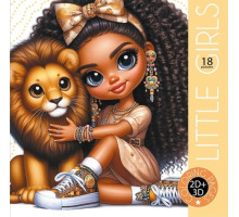 Раскраска 200х200мм, 16л, "LITTLE GIRLS" 2D+3D 25169 (20)