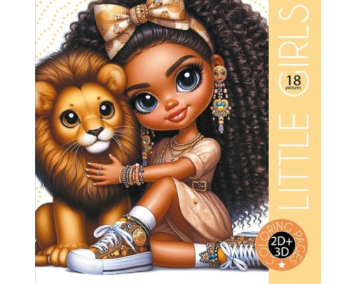 Раскраска 200х200мм, 16л, "LITTLE GIRLS" 2D+3D 25169 (20)