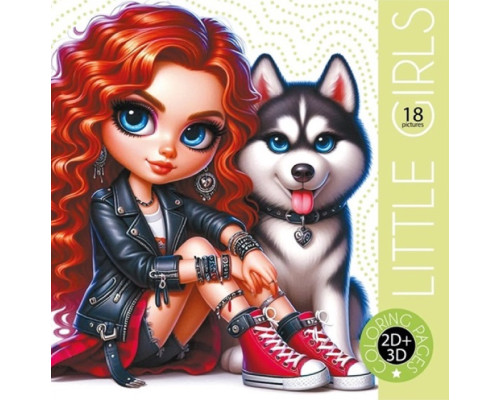 Раскраска 200х200мм, 16л, "LITTLE GIRLS" 2D+3D 25170 (20)