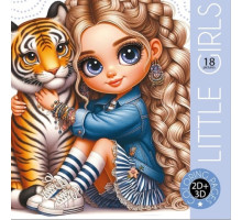 Раскраска 200х200мм, 16л, "LITTLE GIRLS" 2D+3D 25171 (20)