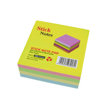 Hartie notite cu lipici 76x76mm, 300foi (4 culori cite 75 foi)