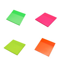 Бумага для заметок с липким слоем, прозрачная, 76x76mm 100л. NEON асорти (12)