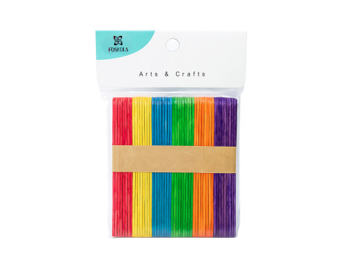 Bețisoare de numărat, plate, lemn, 115*10 mm. 6culori, 50 buc, (12)