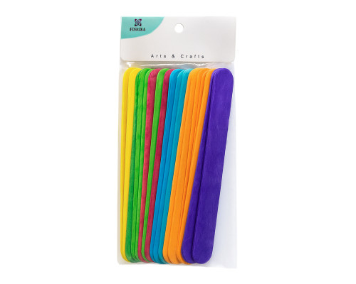 Счетные палочки, плоские, дерево, 200*24 mm. 6цветов, 20 шт, (12)