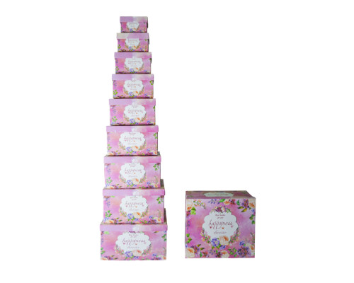 Set cutii pentru cadou 10buc. "Happyness Forever" S58-29 (8)