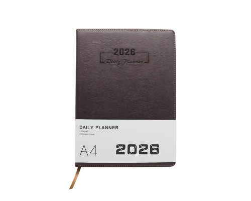 Ежедневник A4 датированный 2026, Clasica, коричневый *1265 (40)