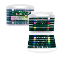 Фломастеры двухсторонние 12шт/24 цв., с глиттером CY-6628 (10/120)