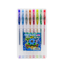 Set pixuri cu gel, 0.8 mm, 8 culori, Glitter, husa PVC, Hao Yue, STX-8