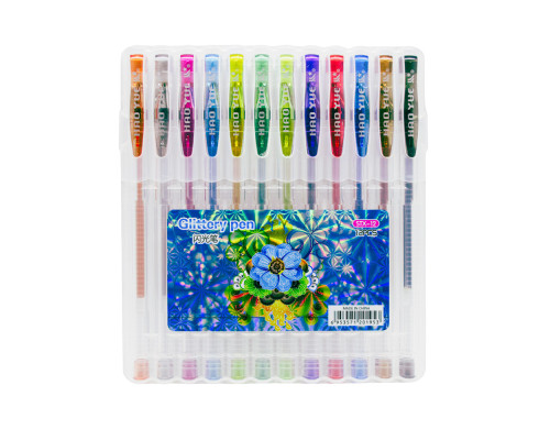 Набор ручек гелевых "Glitter " 12 цв STX-12 (20/160)