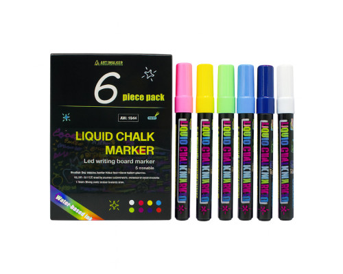 Набор маркеров 6 цветов "Жидкий мел" AW-1844 (40)