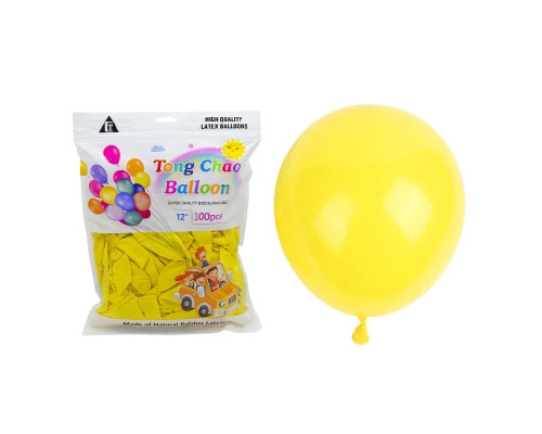 Надувные шары 12" желтые Helium Quality 100шт