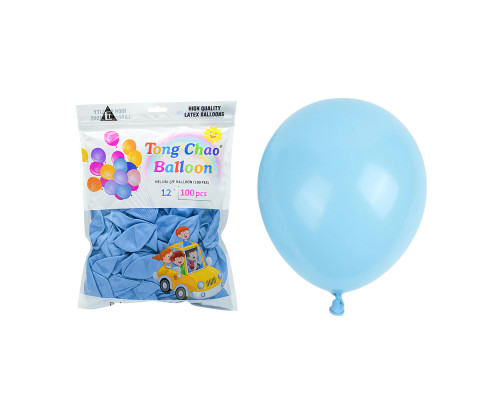 Надувные шары 12" голубые Helium Quality 100шт