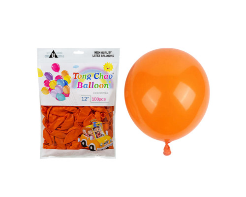 Надувные шары 12" оранжевые Helium Quality 100шт