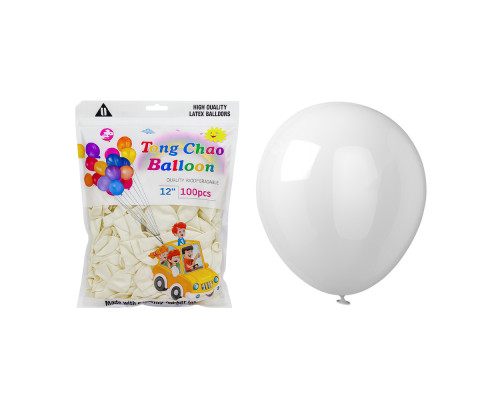 Baloane 12" albe Helium Quality 100buc