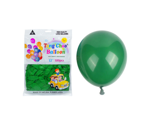 Надувные шары 12" зеленые Helium Quality 100шт