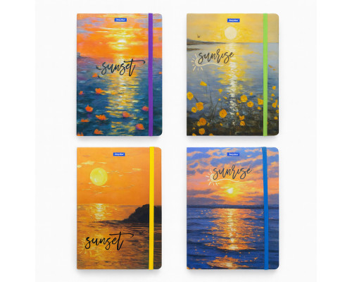 Блокнот А5 96 л. клетка, твердая обложка с резинкой, JooyDoo QD-15165 (48/96)