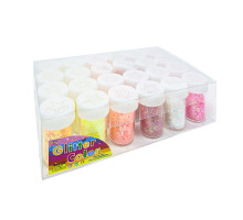 Set de sclipici tip firicel, 6 culori x 6 g 24 borcănașe (1144)