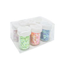 Set de sclipici hexagonal, 6 culori x 6 g 6 borcănașe (288)