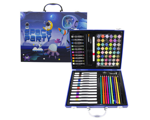 Набор для рисования 86 предметов, синий чемоданчик