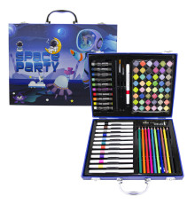 Set rechizite de pictat 86 obiecte in valiza albastra