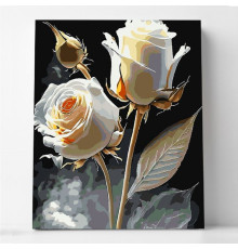 Набор для рисования по номерам 60*80 "Белые розы" 4716