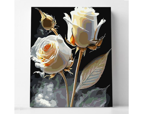 Набор для рисования по номерам 60*80 "Белые розы" 4716