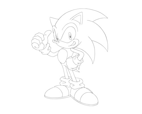 Set de pictat pe pânză pentru copii 20x25 "Sonic OK" +6vopsee +pensula 7025