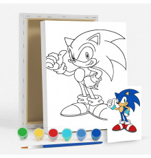 Set de pictat pe pânză pentru copii 20x25 "Sonic OK" +6vopsee +pensula 7025