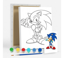 Set de pictat pe pânză pentru copii 20x25 "Sonic OK" +6vopsee +pensula 7025