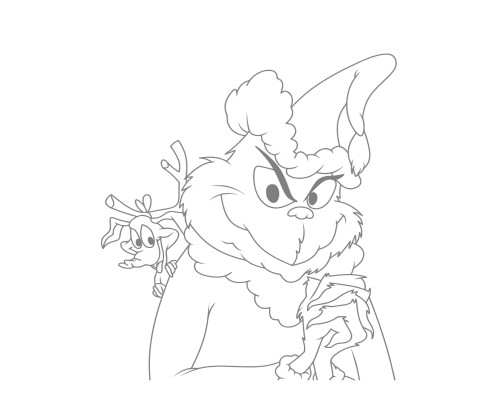 Набор детский для рисования на холсте 20*25 "Гринч и Макс" +6 красок +кисточка 7026