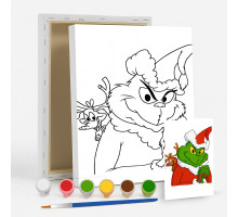 Set de pictat pe pânză pentru copii 20x25 "Grinch și Max" +6vopsee +pensula 7026