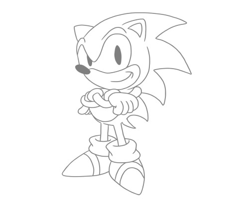 Set de pictat pe pânză pentru copii 20x25 "Sonic" +6vopsee +pensula 7028