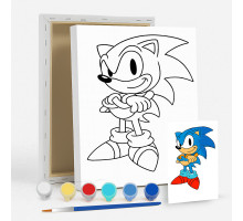 Set de pictat pe pânză pentru copii 20x25 "Sonic" +6vopsee +pensula 7028