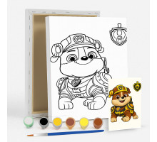 Набор детский для рисования на холсте 20*25 "Paw Patrol Rubble" +6 красок +кисточка 7029