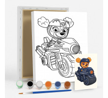 Набор детский для рисования на холсте 20*25 "Paw Patrol Zuma" +6 красок +кисточка 7030