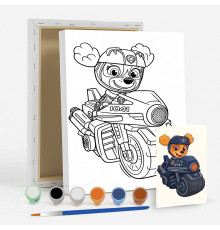 Набор детский для рисования на холсте 20*25 "Paw Patrol Zuma" +6 красок +кисточка 7030