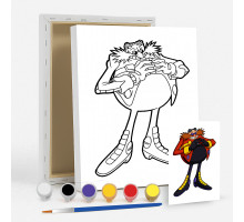 Set de pictat pe pânză pentru copii 20x25 "Doctor Eggman" +6vopsee +pensula 7031