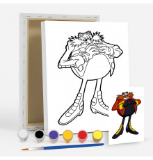 Set de pictat pe pânză pentru copii 20x25 "Doctor Eggman" +6vopsee +pensula 7031