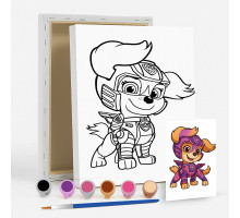 Набор детский для рисования на холсте 20*25 "Paw Patrol Rubble" +6 красок +кисточка 7034