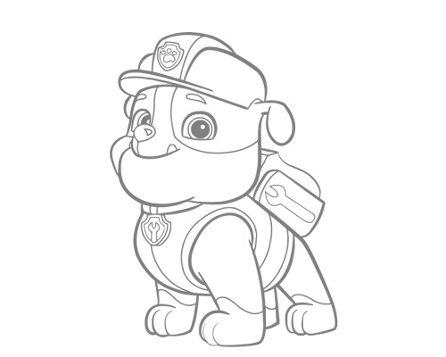 Набор детский для рисования на холсте 20*25 "Paw Patrol Rubble" +6 красок +кисточка 7035