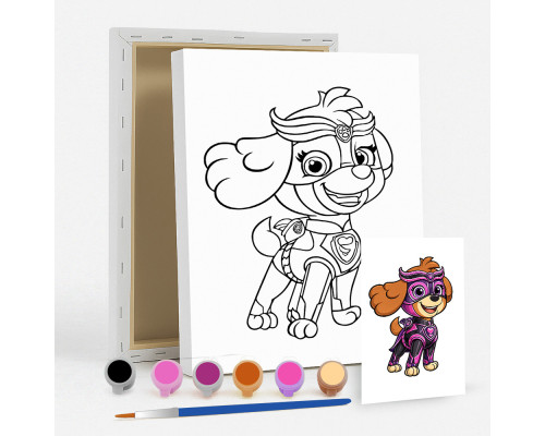 Set de pictat pe pânză pentru copii 20x25 "Paw Patrol Skye" +6vopsee +pensula 7036