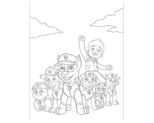 Набор детский для рисования на холсте 20*25 "Paw Patrol" +6 красок +кисточка 7037