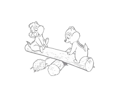 Set de pictat pe panza pentru copii 20x25 "Chip si Dale pe un bustean" 6 culori si pensula7038