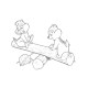 Set de pictat pe panza pentru copii 20x25 "Chip si Dale pe un bustean" 6 culori si pensula7038